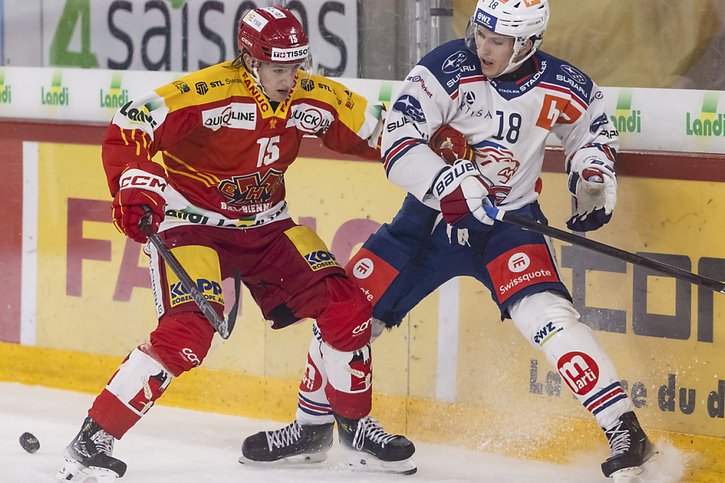 Le duel entre Bienne et les Zurich Lions a tenu en haleine le public seelandais © KEYSTONE/ALESSANDRO DELLA VALLE